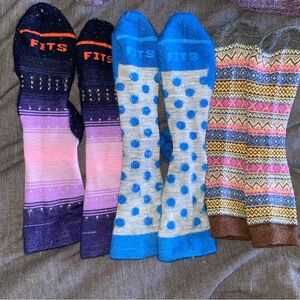 Women's Wool -Blend Casual Socks Set - Blue, Purple, Brown